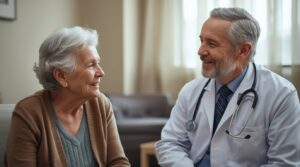 osoba starsza korzystająca z prywatnej opieki medycznej