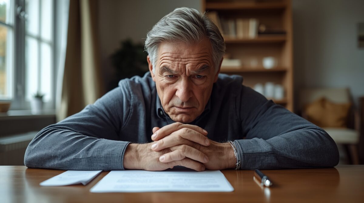 senior odmawiający podpisania dokumentów ubezpieczeniowych