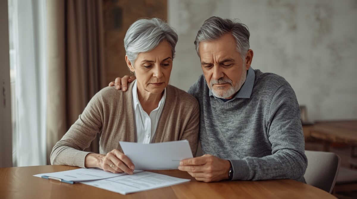osoby starsze omawiające koszty ubezpieczenia mieszkania