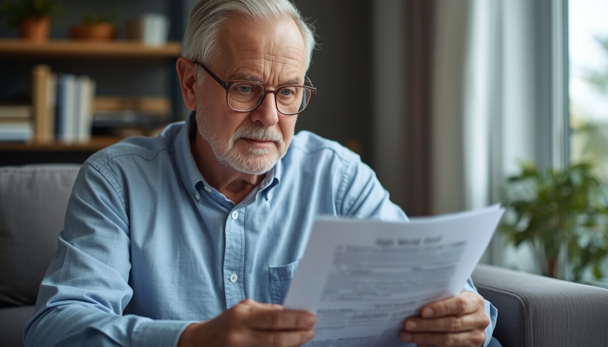 senior analizujący dokumenty przed zmianą ubezpieczenia